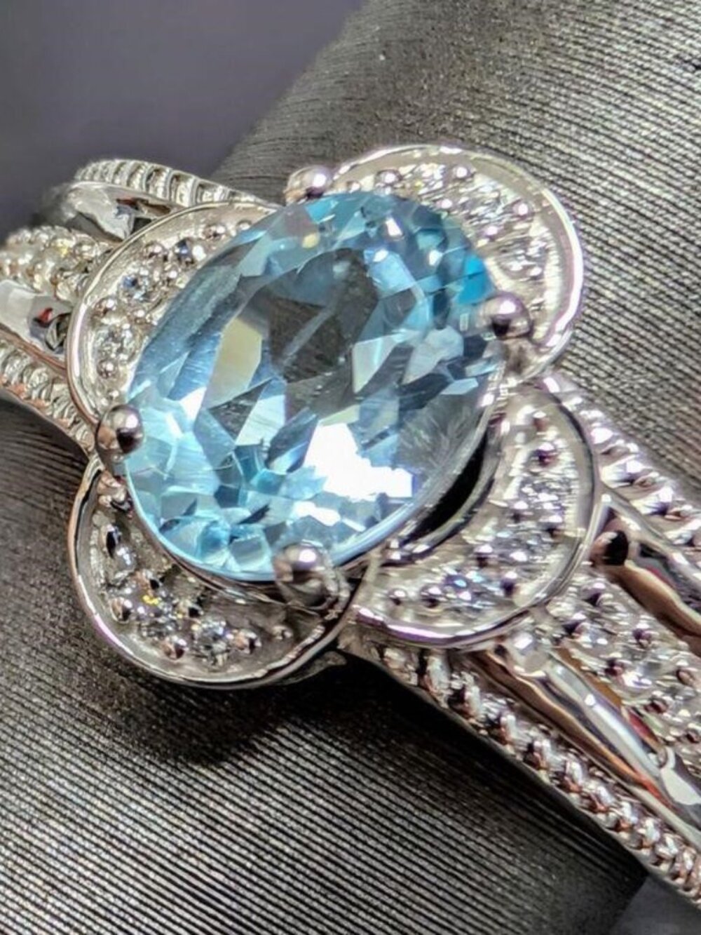 Sterling Silver Genuine Blue Topaz Ring